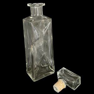 Vintage 1960s Glass Liquor Decanter Bottle 11.5" Jose Seagram & Sons Ltd Canada